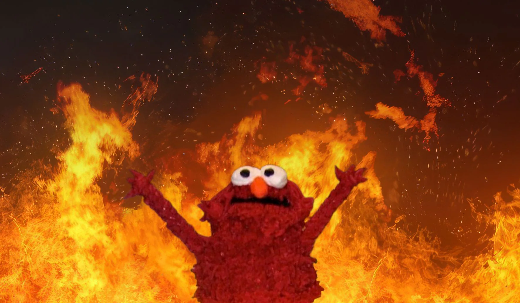 Elmo with fire background Elmo with fire background Meme